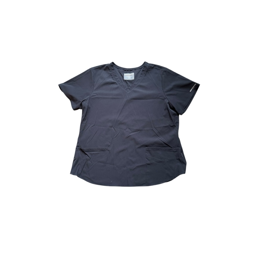 Skechers Charcoal Gray V-Neck Scrubs Top Size 2XL